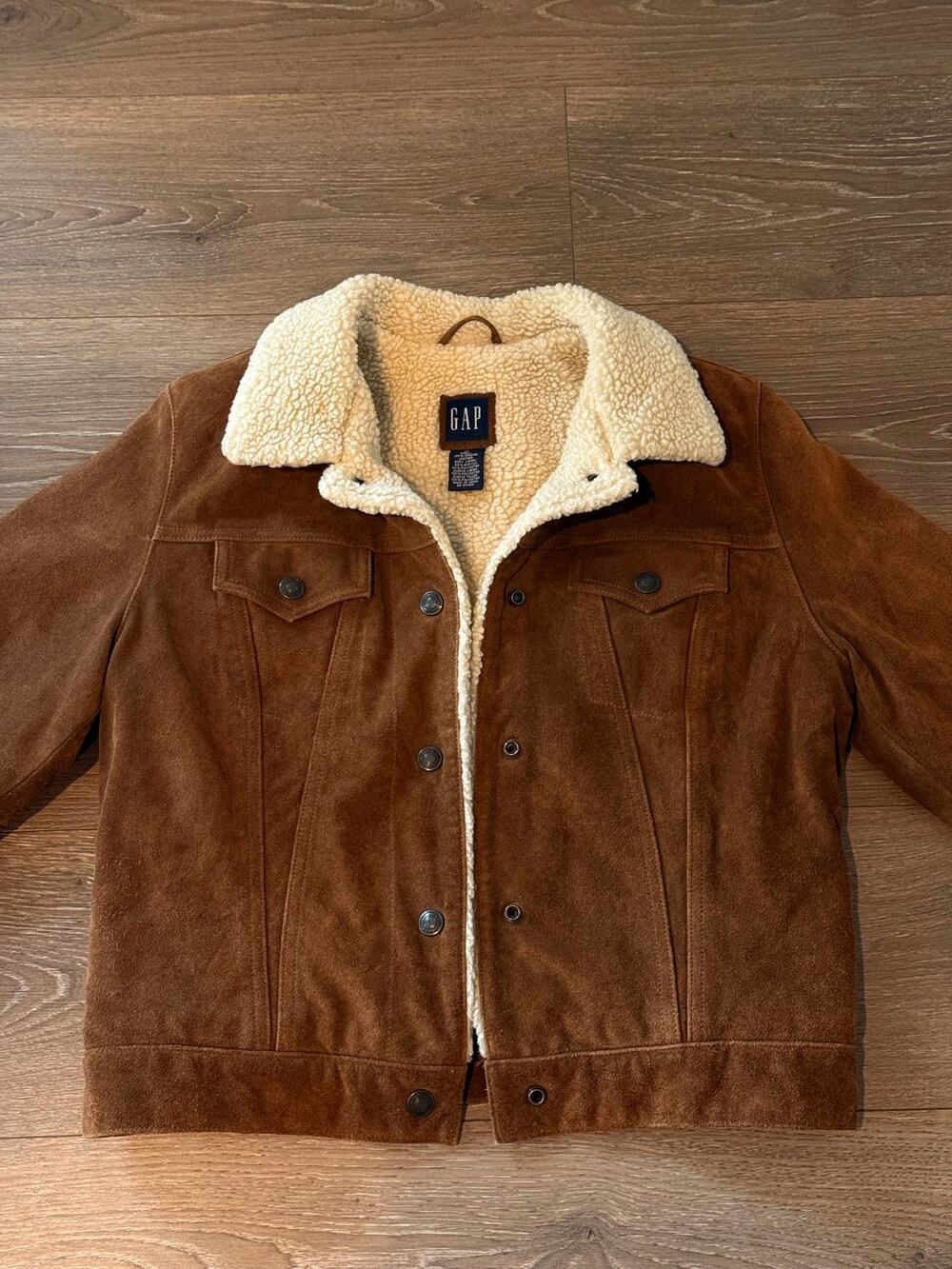 Vintage 2000s‎ GAP Sherpa 100% Leather RARE Jacket Medium